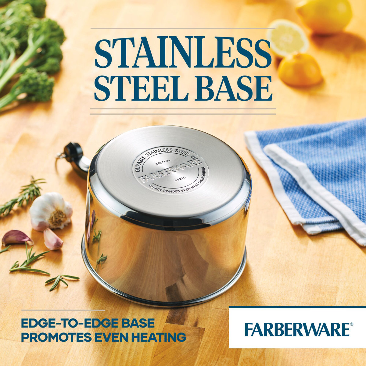 Farberware Classic Series Stainless Steel Sauce Pan with Lid, 2-Quart, Silver